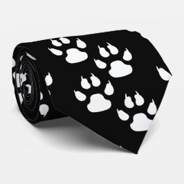 Cravate Mascotte de sport blanc mâcher sur noir