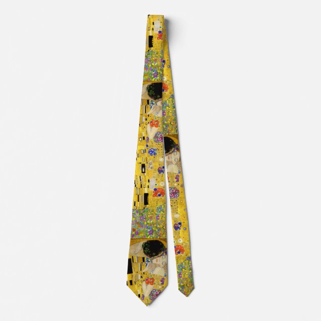 Cravate masculine avec Klimt's The Kiss (Devant)