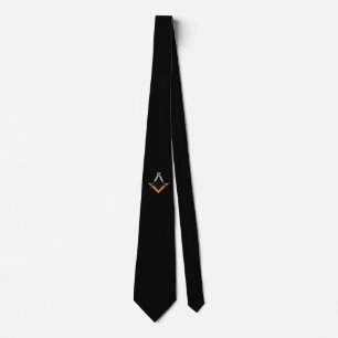 Cravate masonic long tie with the square and compasses
