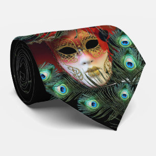 CRAVATE MASQUE DE LA DAME ROUGE ET DE JESTER AVEC DES PIED