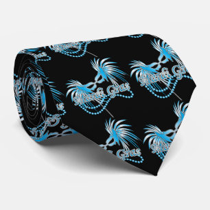 Cravate Masque Mardi Gras Bleu
