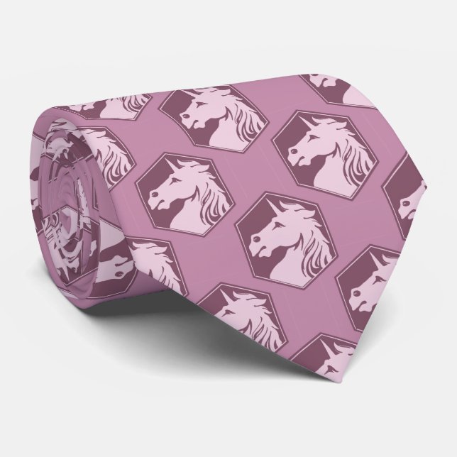 Cravate Mauve Unicorn Hexagon Motif (Roulé)