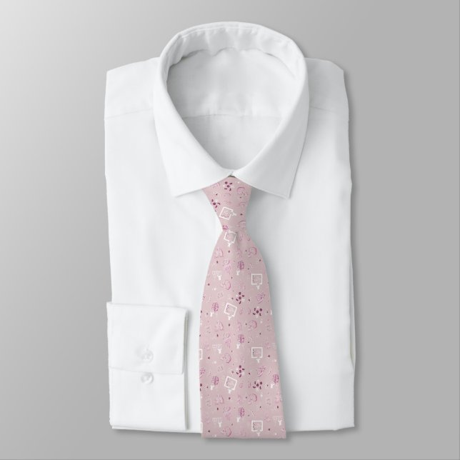 Cravate Médecine académique - rose sur rose (Attaché)