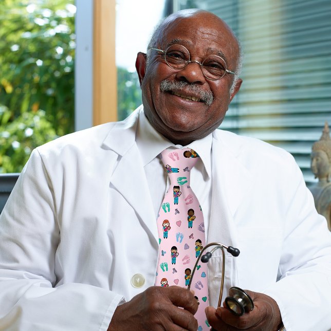 Cravate Médecins mignons et infirmières avec nouveau-nés (Créateur téléchargé)