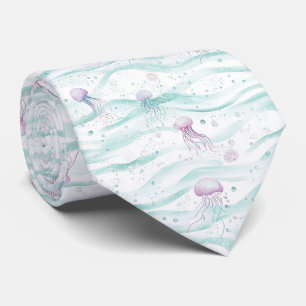 Cravate Meduses apaisantes motif océanique