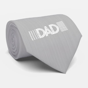 Cravate Meilleur Papa Jamais Audacieux Typographie Gris
