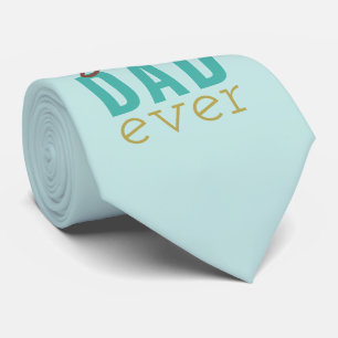 Cravate Meilleur papa jamais Typographie Design Bleu clair