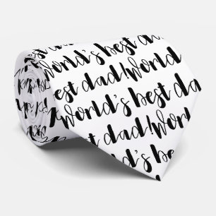 Cravate Meilleur papa Typographie noir et blanc Cadeau