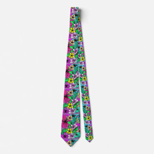 Cravate Mélange de fleurs tropicales Thunder_Cove