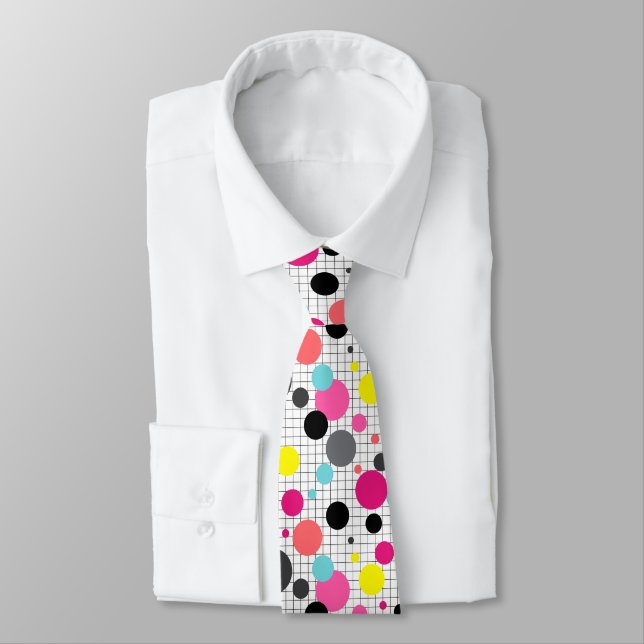 Cravate Memphis pois (Attaché)