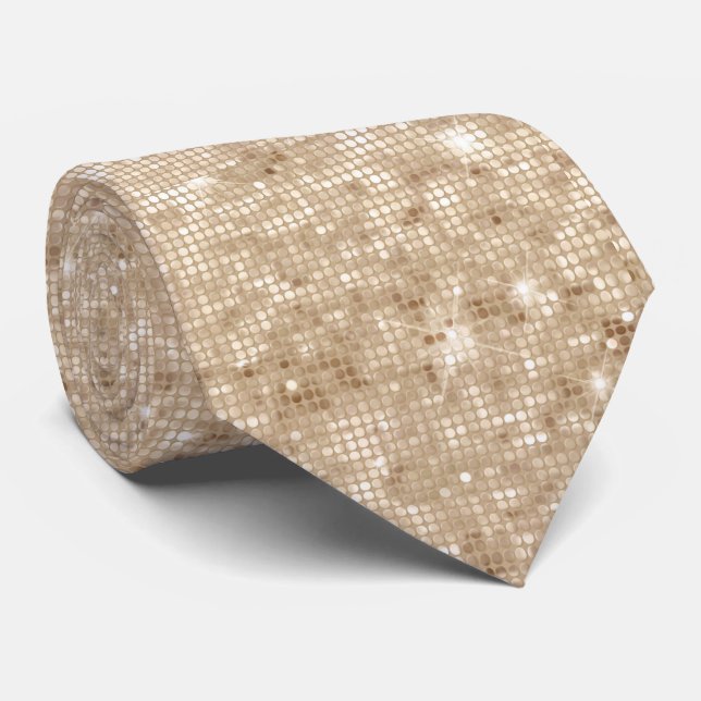 CRAVATE MENUS DE DISCO DE LA CHAMPAGNE D'OR (Roulé)