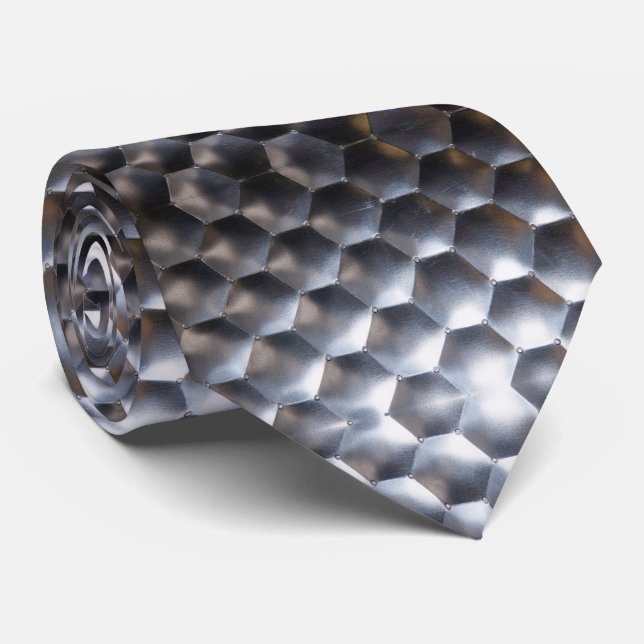 Cravate Métal brillant Motif urbain contemporain (Roulé)