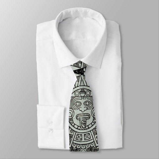 Cravate Mexicaine Aztec Sun Stone Maya Calendrier 1 (Attaché)