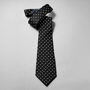 Cravate Micro Points Sur Fond Noir Classique