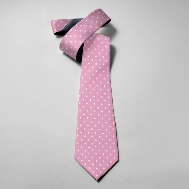Cravate Micro points sur fond rose clair Classique (Créateur téléchargé)