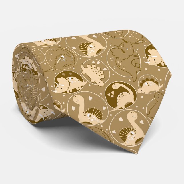 Cravate mignon avec Motif Dinosaur adorable (Roulé)