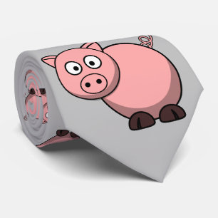 Cravate mignon cochon de dessin animé rose pour les fermie