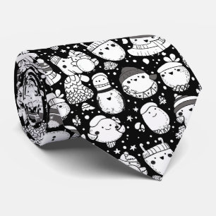 Cravate Mignon motif doodle d'animaux Kawaii (3)