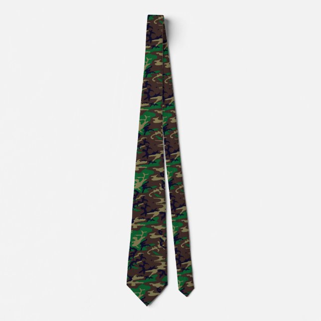 Cravate militaire américain du camouflage de bois (Devant)