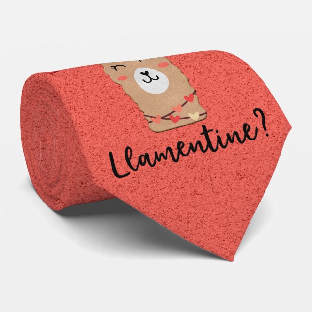 Cravate Milo Dale Seras-Tu Ma Llamentine Peach Necktie (Roulé)