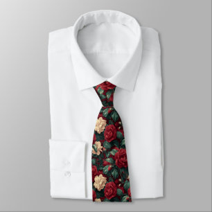 Cravate Minimaliste Gardenias Floral du Meilleur Ami
