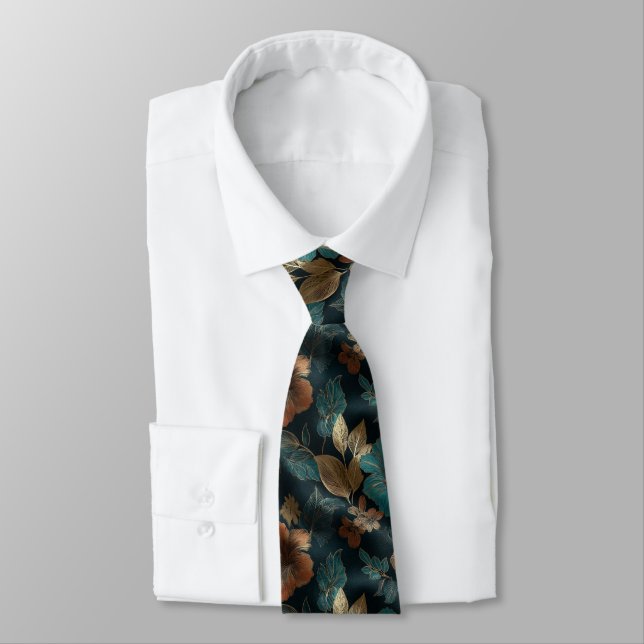 Cravate Minimalistic Fathers Day Gift Tropical Flower (Attaché)