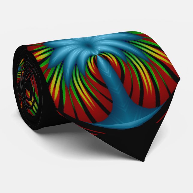 Cravate Minuit à l'Oasis art motif moderne (Roulé)