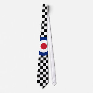 Cravate Mod de emballage noir Checkered de cible