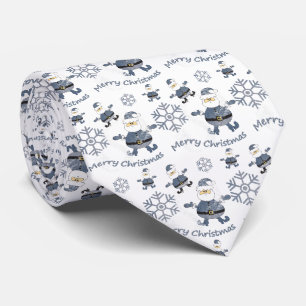Cravate Mode en Denim Noël Motif Santa