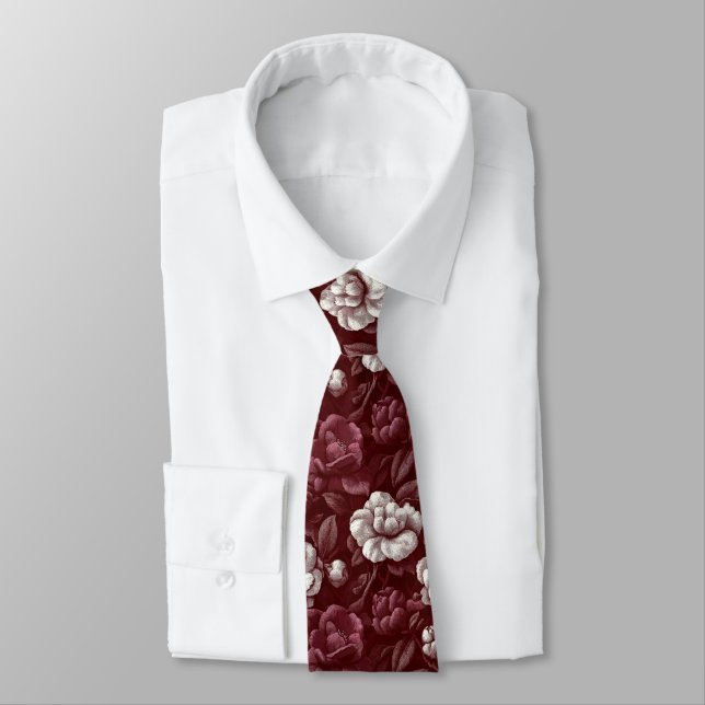 Cravate Mode Masculine Artistique Gardenias (Attaché)