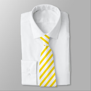 Cravate Modèle à rayures blanches Jaunes Cool élégant tend