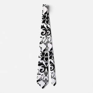 Cravate Modèle Damas noir et blanc