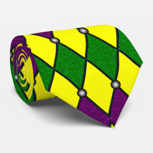 Cravate Modèle de bouffon Harlequin de Mardi Gras