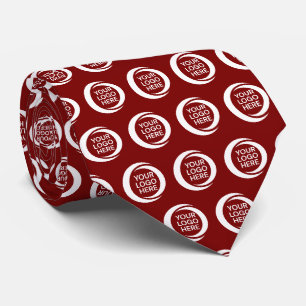 Cravate Modèle de logo d'entreprise personnalisé rouge