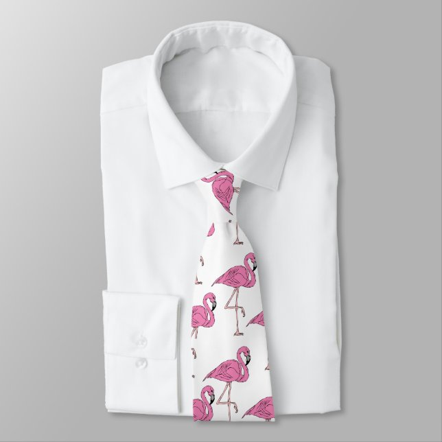 Cravate Modèle flamant rose tendance (Attaché)