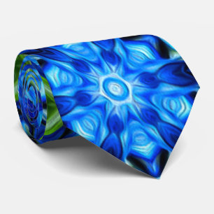 Cravate Modèle Floral bleu Abstrait