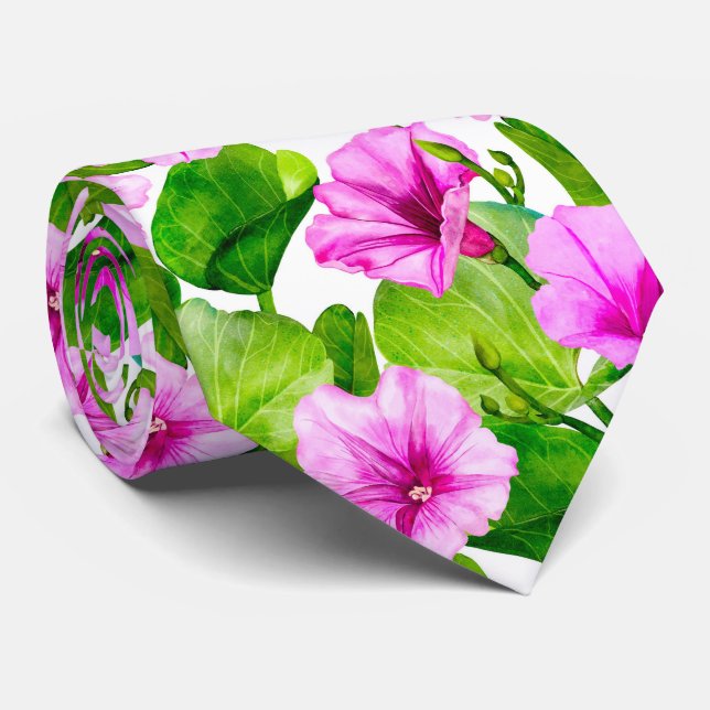 Cravate Modèle floral de la gloire du matin (Roulé)
