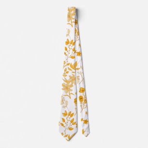 Cravate Modèle Floral d'or pour l'automne. Aucun groupe