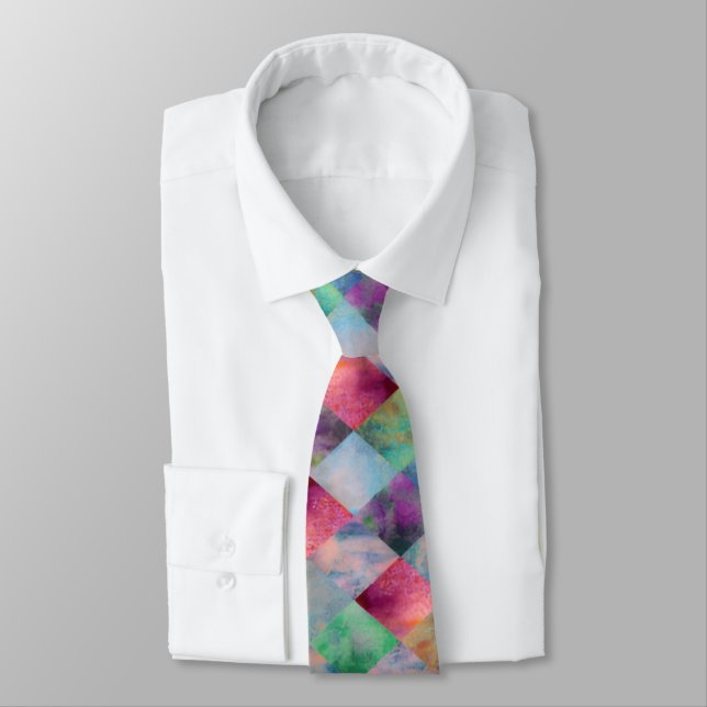 Cravate Modern Prismatic Diamond Pattern Necktie (Attaché)