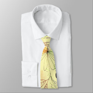 Cravate Moderne abstraite Motif d'affaires Jaune