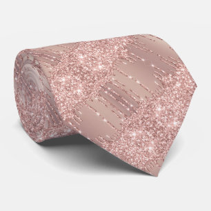 Cravate moderne avec Rose Gold Blush Parties scint