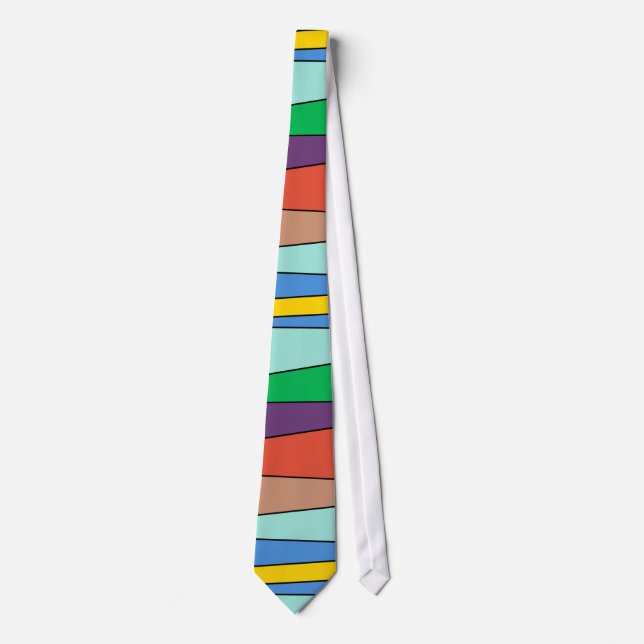 Cravate moderne de motif de zigzag de couleur (Devant)