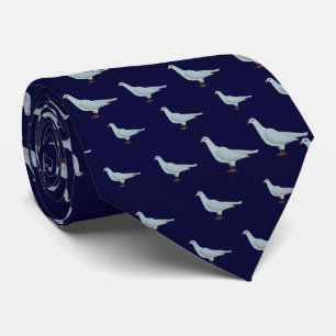 Cravate Moderne Elegant Marine Blue Dove Motif sans coutur