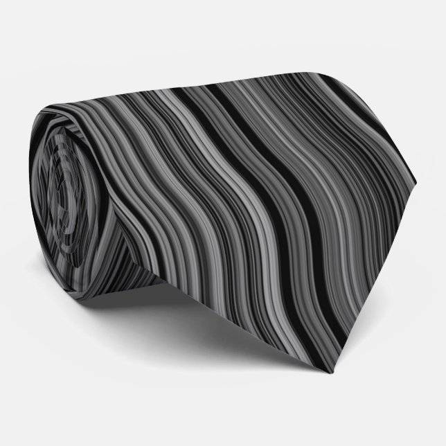 Cravate Moderne et élégant Motif Wavy Curvy (Roulé)