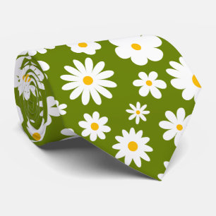 Cravate Moderne Flat Graphic Daisy Green