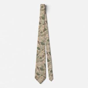 Cravate Moderne motif floral vintage Sage