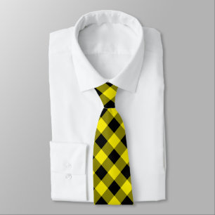 Cravate moderne - noir et jaune coché
