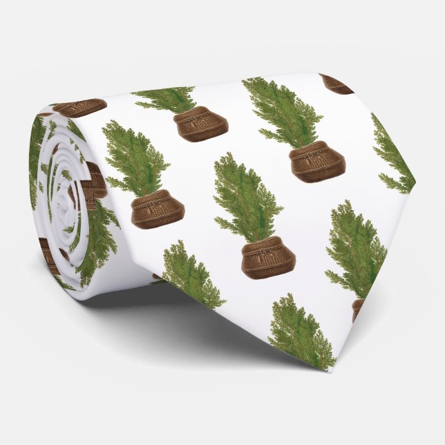 Cravate Moderne Russe Aquarelle Noël Arbre de Noël (Roulé)