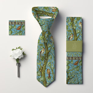Cravate Moineaux Oiseaux Monogramme Art et artisanat pour 