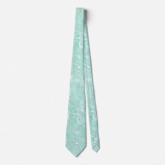 Cravate Moire de soie petit Motif en vert menthe